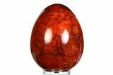 Vibrant Polished Carnelian Agate Egg - Madagascar #355490-1